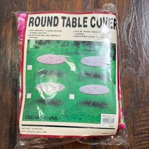 Nantucket Distributing Table Cover Unisex 60 Inch Pink Floral Vinyl Flannel Back